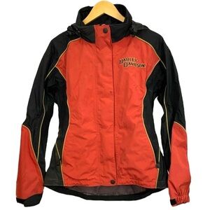 Harley-Davidson XS red & black all-weather hooded soft-shell motorcycle jacket